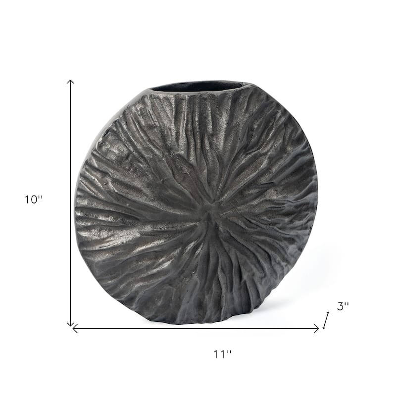 10" Gray Abstract Aluminum Table Vase - 11