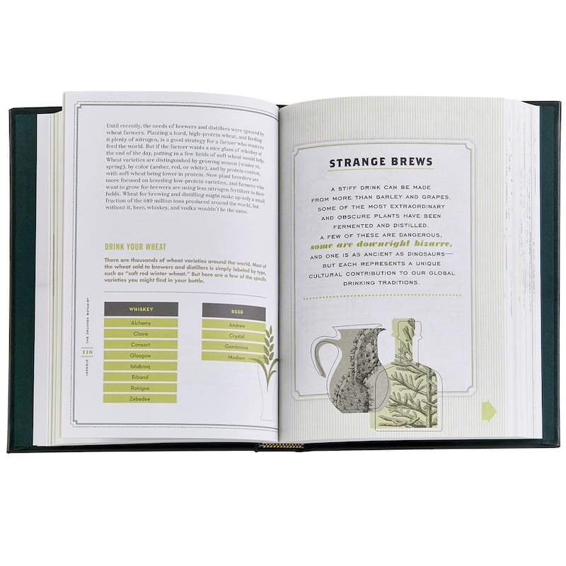 Graphic Image The Druken Botanist Coffee Table Book, Leather, Green
