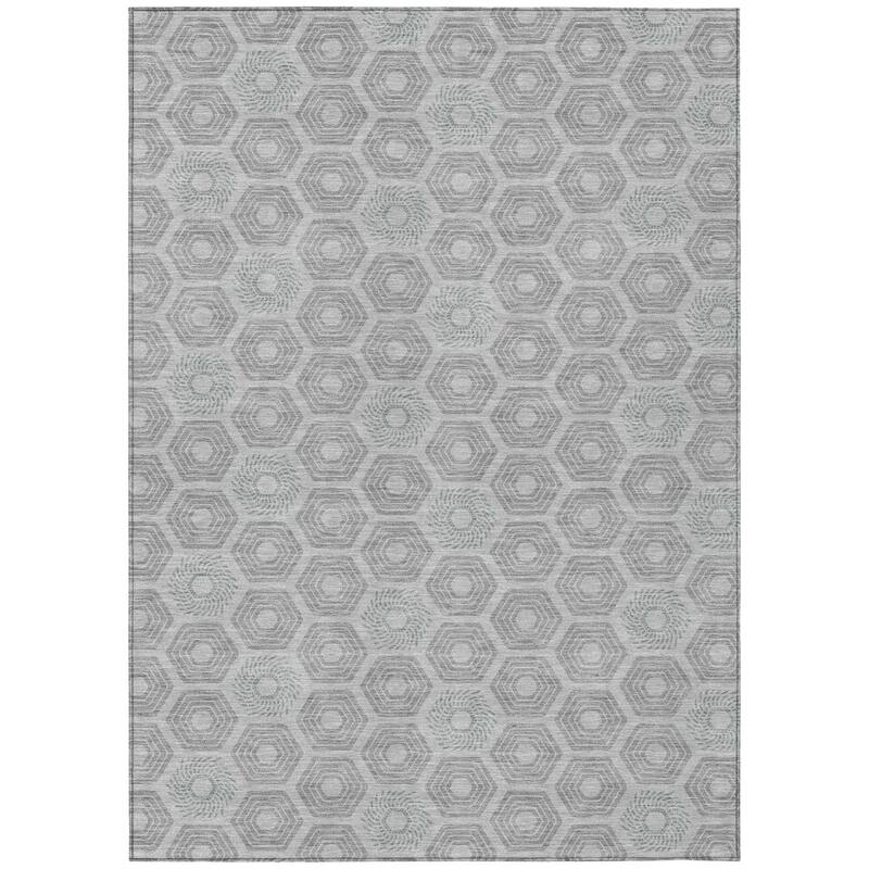 Machine Washable Indoor/ Outdoor Modern Hugoton Chantille Rug