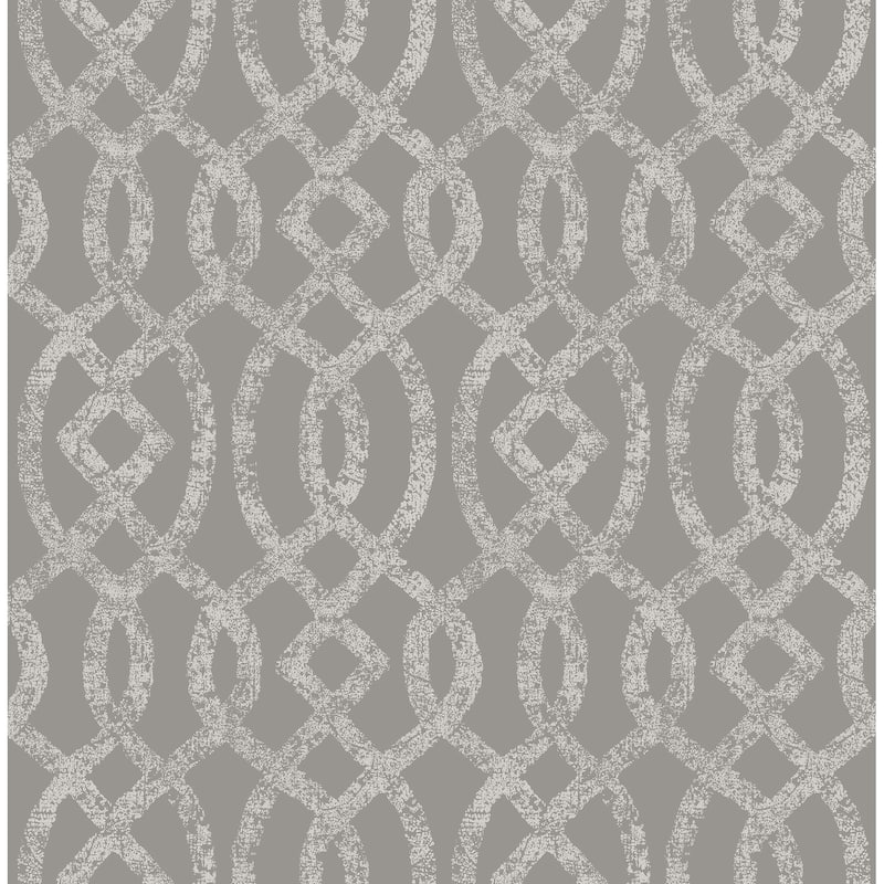 A-Street Prints Ethereal Grey Trellis Wallpaper