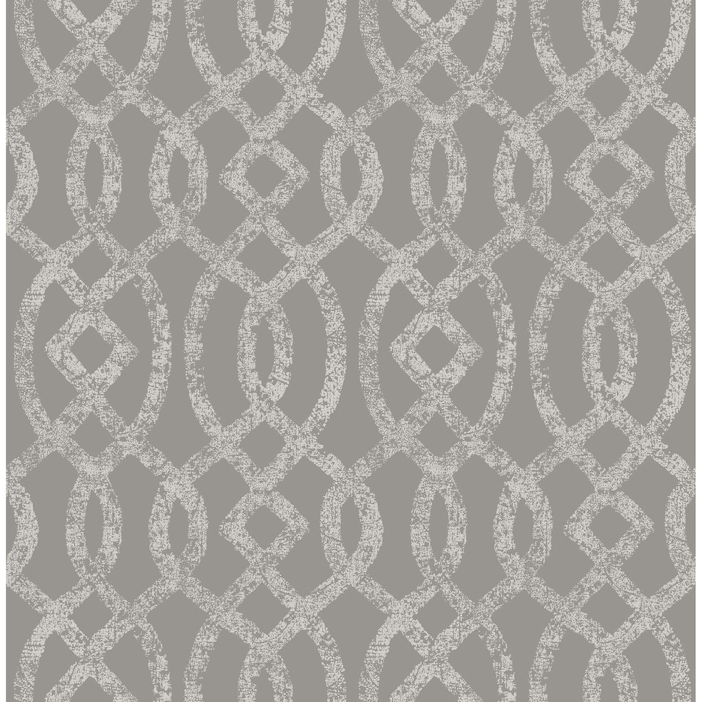 A-Street Prints Ethereal Grey Trellis Wallpaper