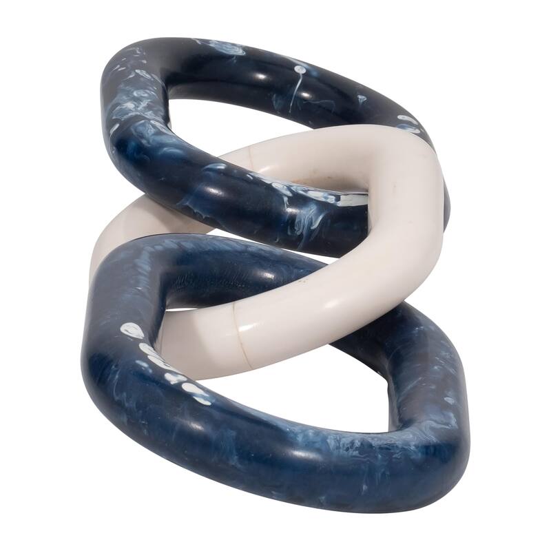 Sagebrook Home 21" Desta Blue Resin Link Chain, 3"H - 21" x 6" x 3"