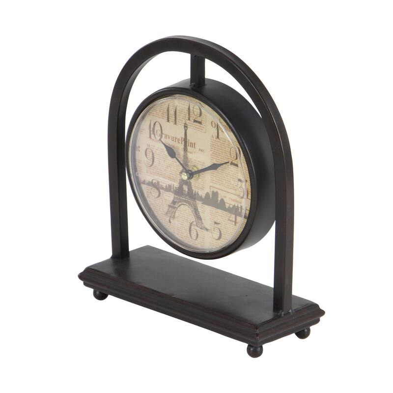 Black Metal Pendulum Stand Clock (Set of 4)