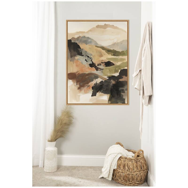 Kate and Laurel Sylvie Tonal Mountains II Framed Canvas by Amy Lighthall