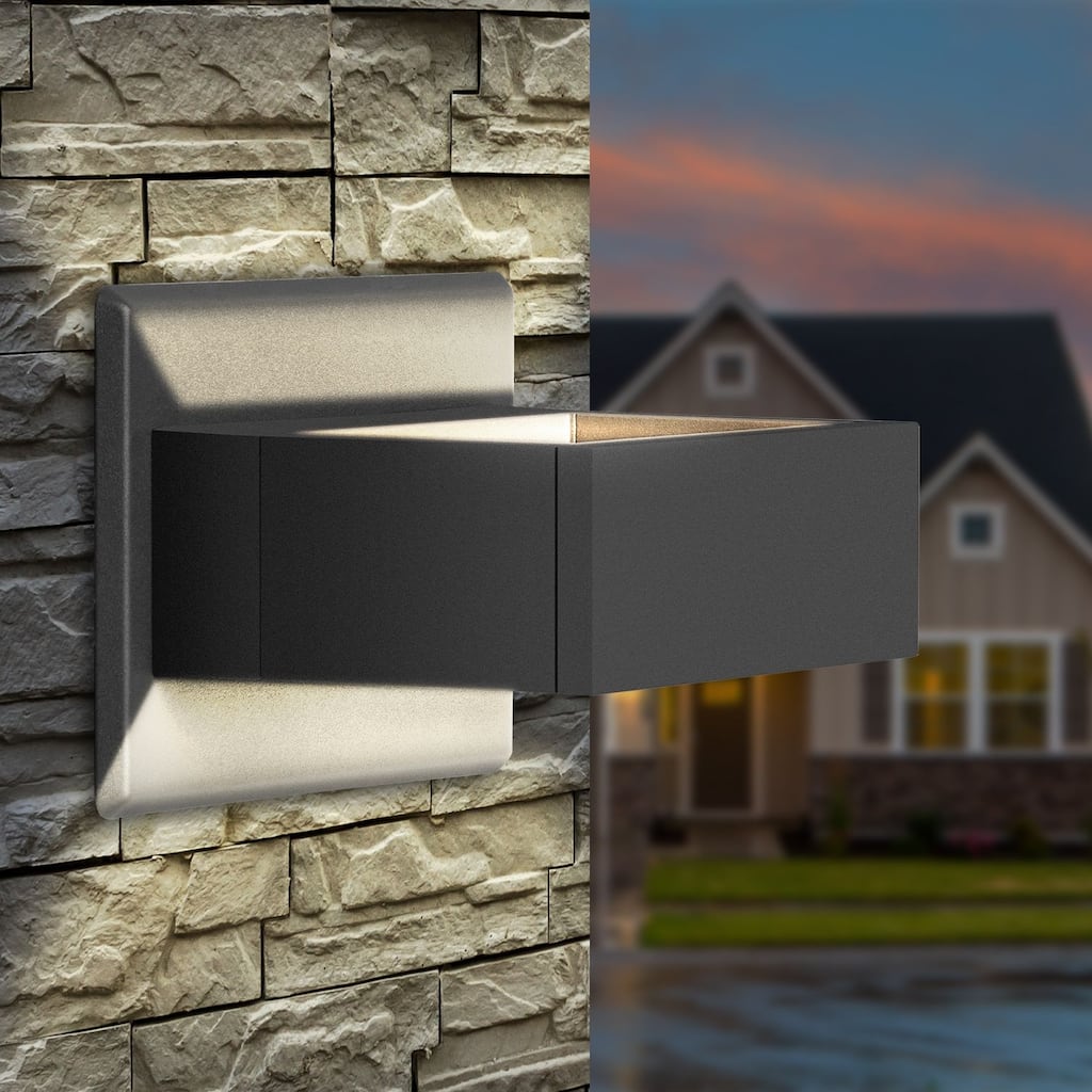 Wall Sconce LED Integrated Porch Light Modern Waterproof IP54 Wall Lamps Outdoor Up/Down Skeleton Light