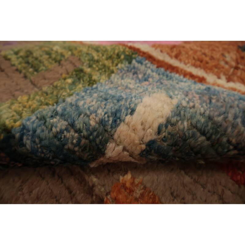 Hand Knotted Oriental 100% Wool Carpet Modern All-Over Multi-Colored Moroccan Area Rug - 17' 5'' X 12' 4''