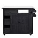 preview thumbnail 50 of 53, Extendable Solid Wood Kitchen Island with Stainless Top Drawers and Wheels