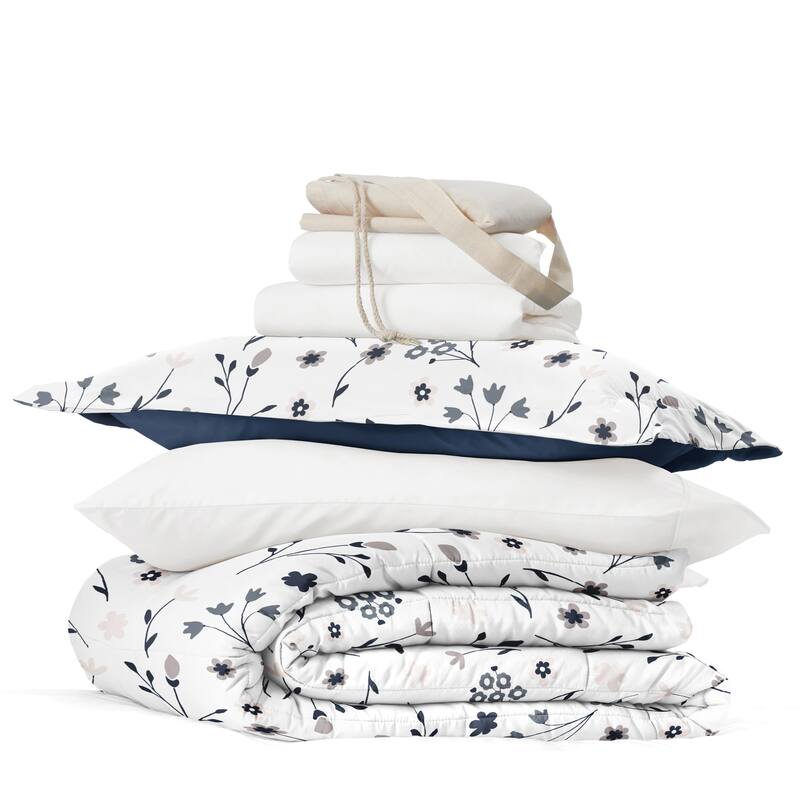 8pc Twin XL Pattern Dorm Bedding Bundle