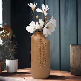 Sagebrook Home Neutral Textured Ceramic Artisan Vase