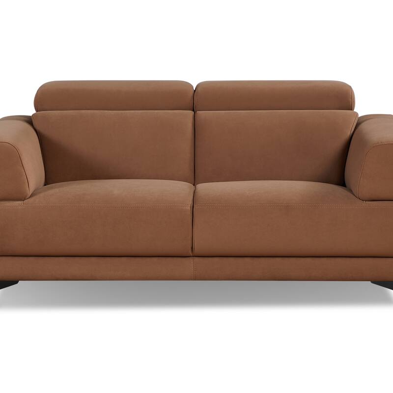 Contemporary Brown Living Room Sofa with Adjustable Headrest