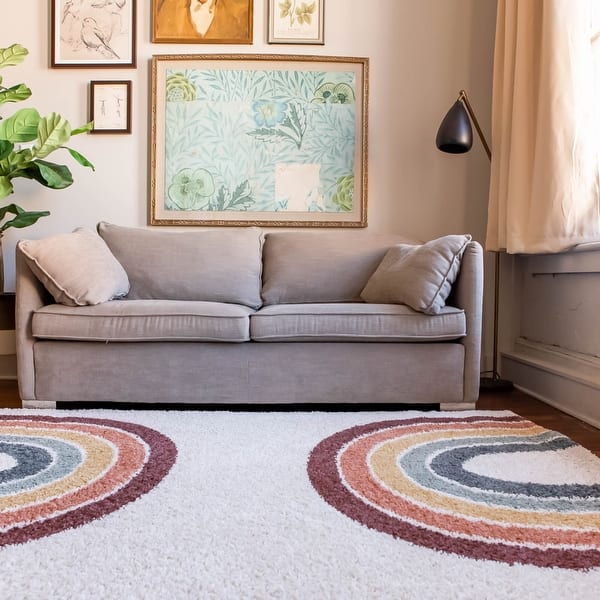 slide 2 of 15, Mod-Tod Kristina Kids Rainbow Shag Area Rug