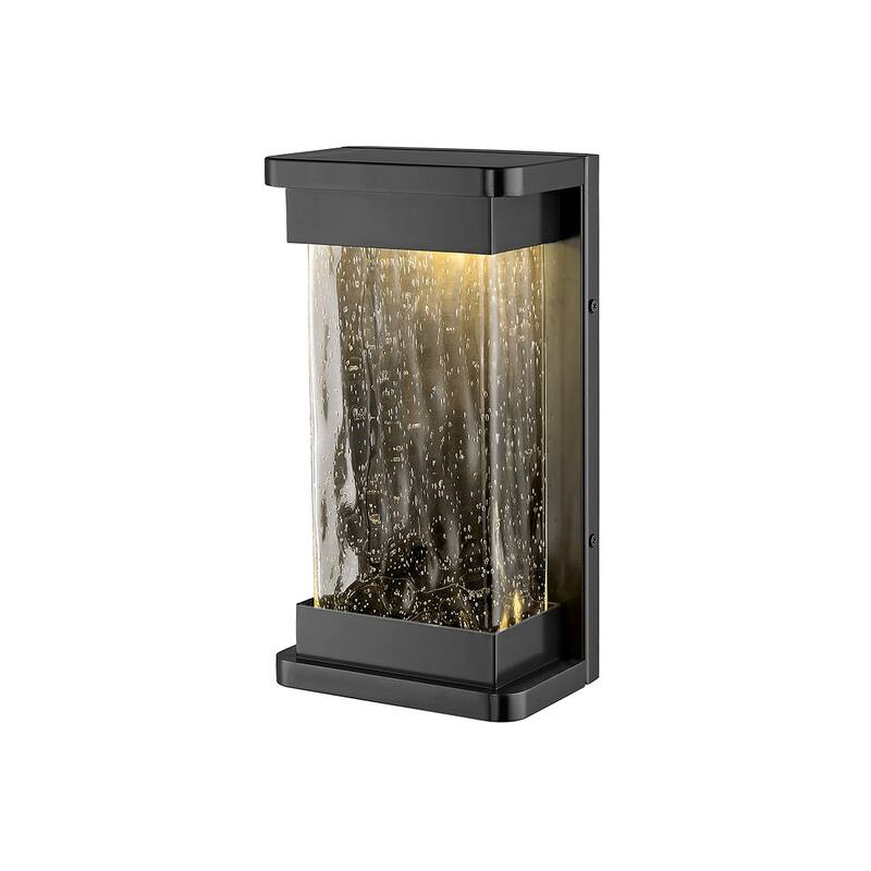 Millennium Lighting Ederle 1 LED Light Outdoor Wall Sconce with Clear Water Seedy Glass Shades