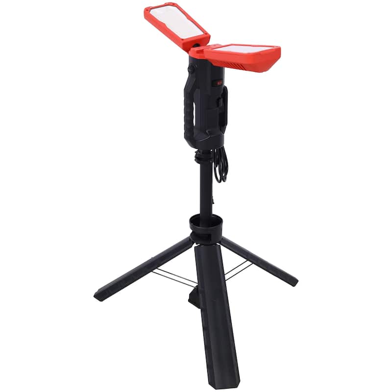 10000 Lumen 100 Watt Dual-Head LED Work Light - Black+Red
