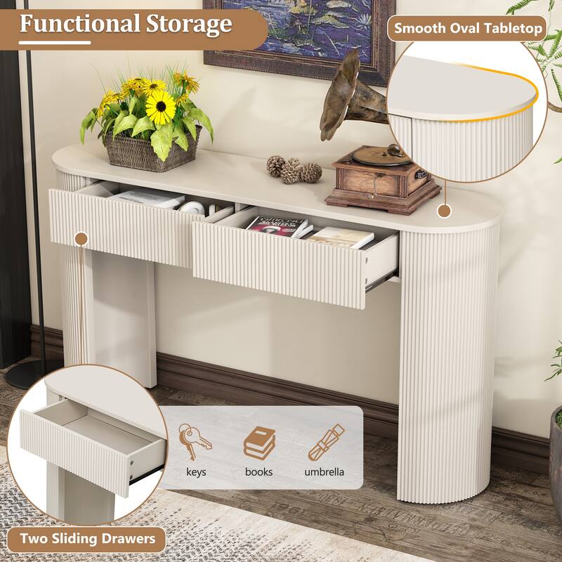 Console Table with sturdy legs and 2 Drawers