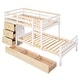 preview thumbnail 4 of 7, Wooden Twin over Twin Loft Bunk Bed with Storage Drawers and Ladder