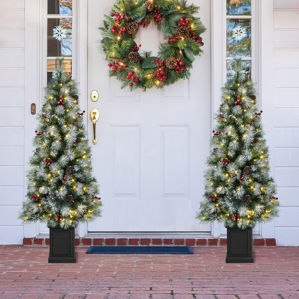 Outdoor artificial christmas trees with lights cheap