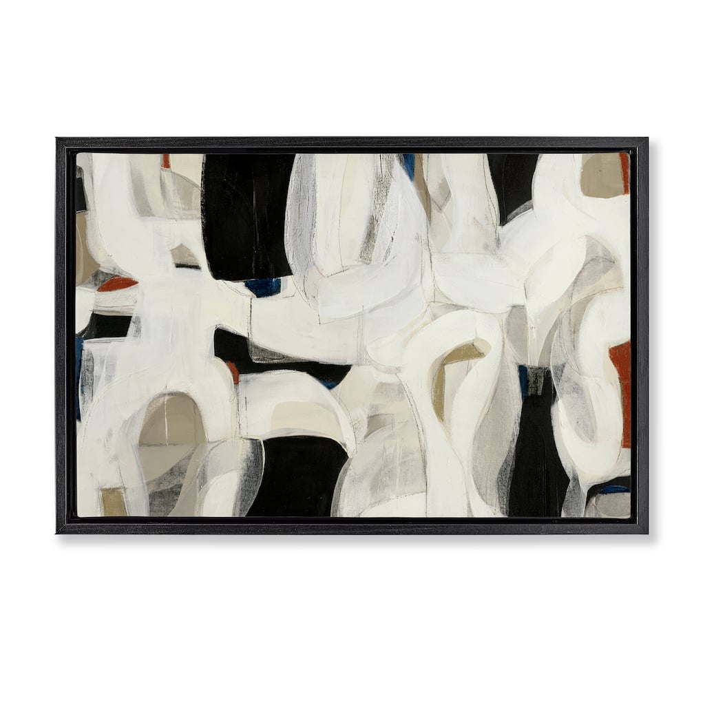 Stupell Dynamic Earthy Shapes Framed Floater Canvas Wall Art Design By Kippi Leonard