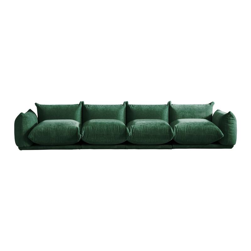 130" U-Shaped Sectional Sofa, Minimalist Chenille Modular Sofas Couches