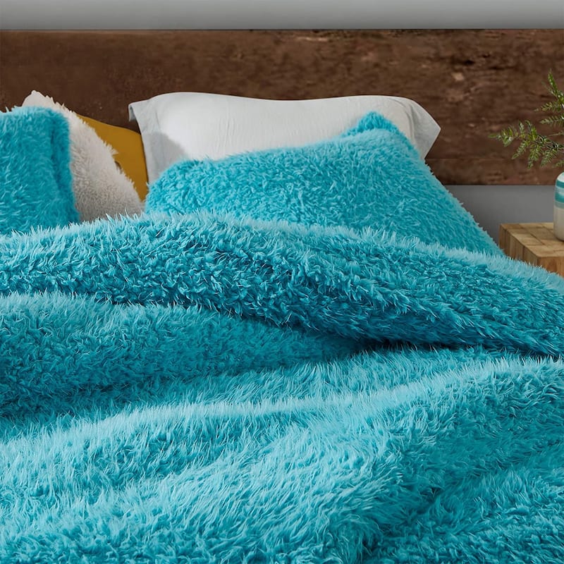 Fluffy Clouds - Coma Inducer® Oversized Comforter Set - Aqua