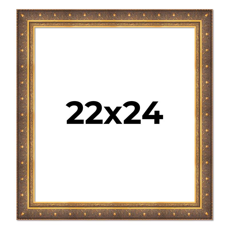 22x24 Frame Vintage Gold Solid Wood Picture Frame | 2.5 Inch Moulding