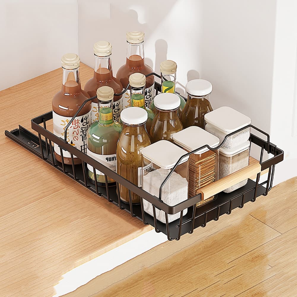 Pull Out Cabinet Organizer Slide-Out Drawers Organizers Under Sink and Pull-Out Shelf Storage Drawer for Kitchen Storage