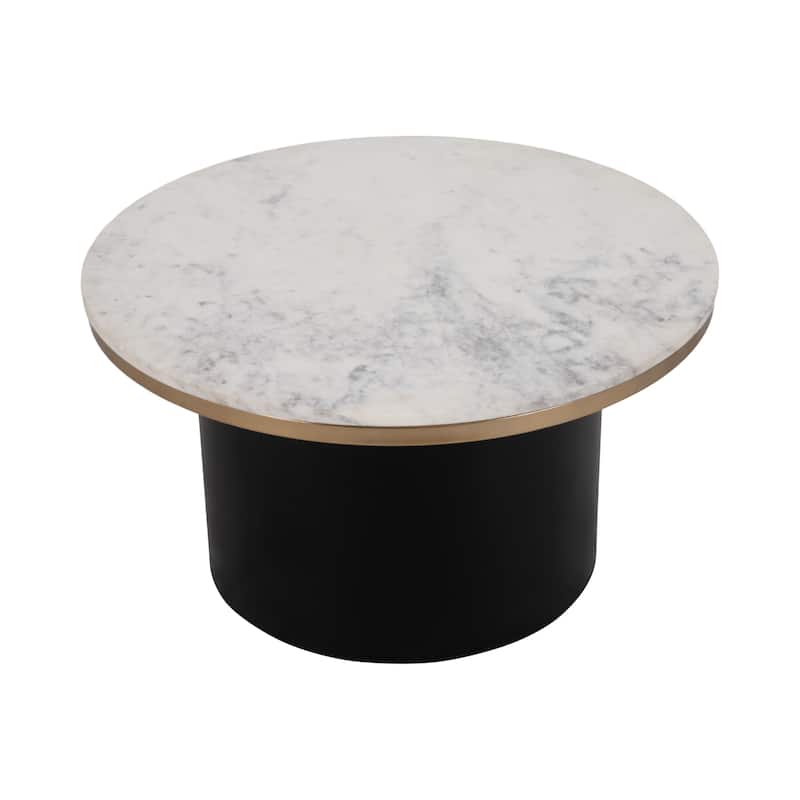 Sagebrook Home Chic Iron Marble Cylinder Coffee Table - Perfect For Home Decor