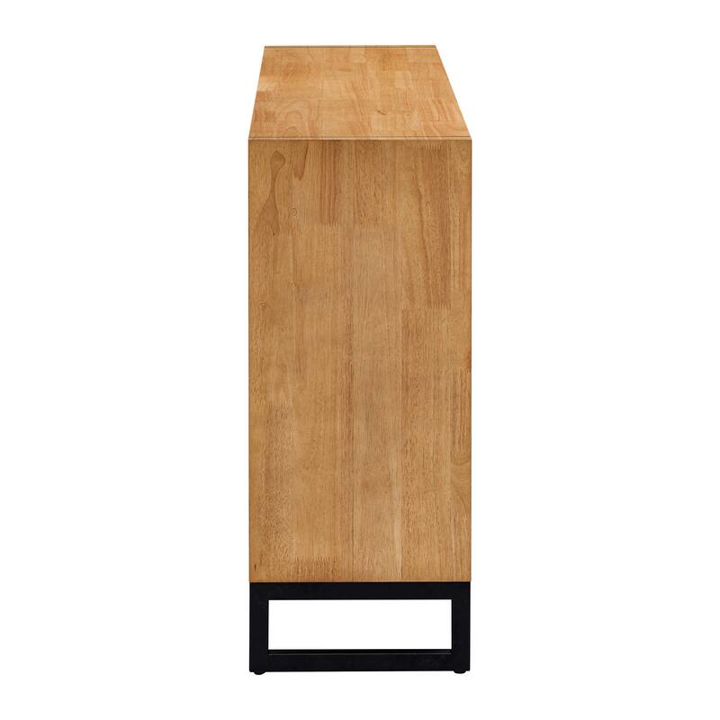 Accent Buffet Cabinet Rubber Wood Veneer Storage Cabinet