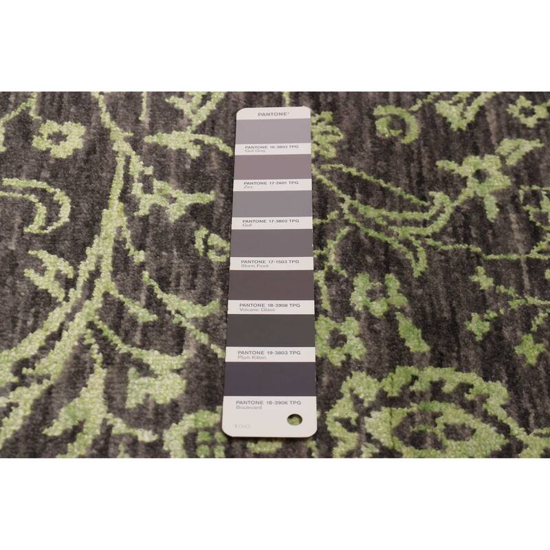 ECARPETGALLERY Hand-knotted Heritage Dark Grey Silk, Wool Rug - 6' x 9'