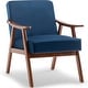 preview thumbnail 60 of 83, Homy Casa Mid-Century Modern Accent Chair, Solid Wood Frame, Extra-Thick Backrest, Wingback Lounge Chair Indoor Blue - Velvet