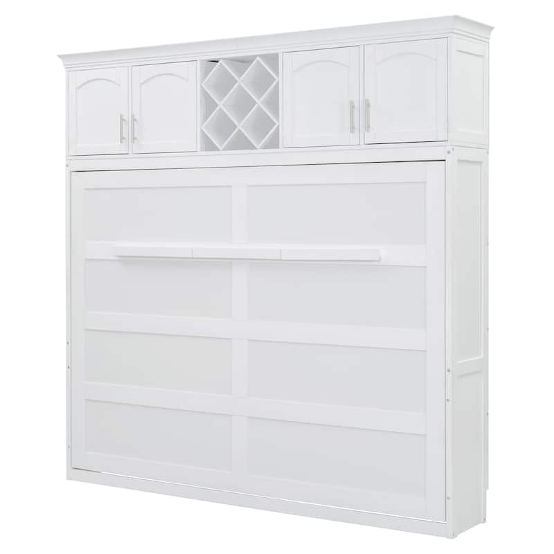 Queen Murphy Bed with Top Cabinets