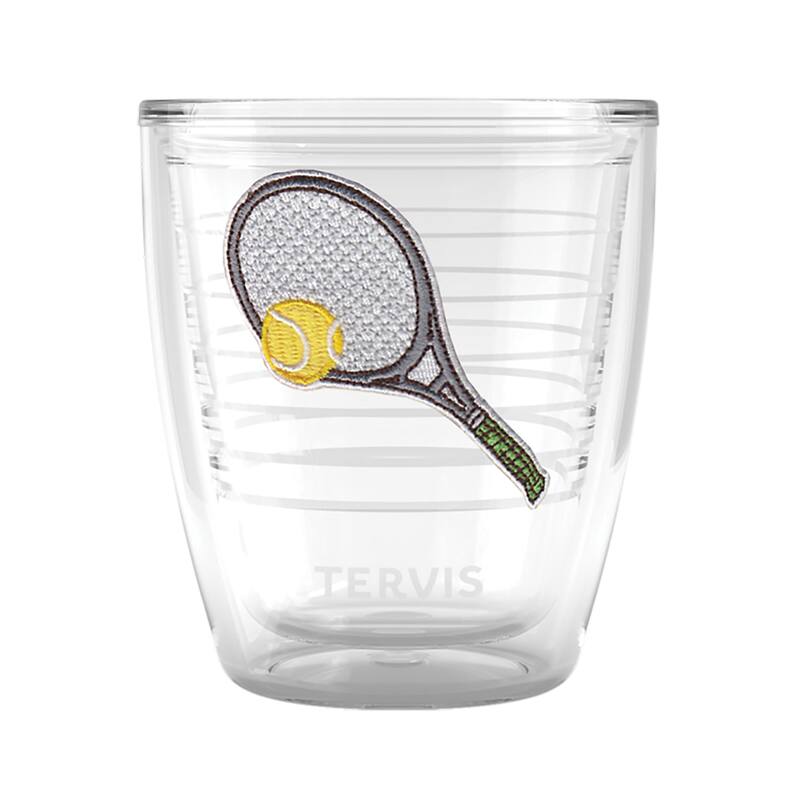 Tervis Tennis Clay Court Collection Green Grip Singles Made in USA Double Walled Insulated Travel Tumbler, Green Grip Singles - 12oz