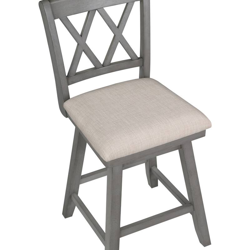 Brookline Wooden Linen Swivel Dining Room Barstool