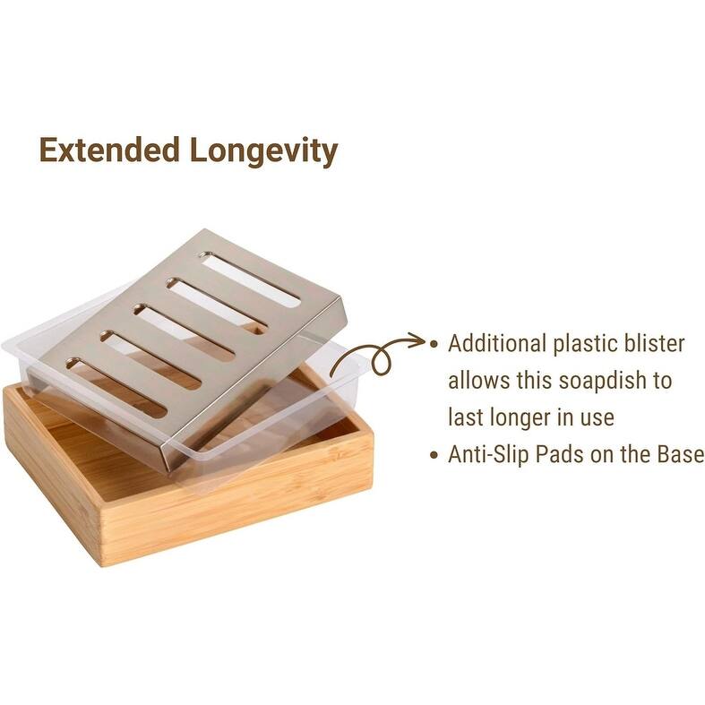 Home Bamboo Bathroom Accessories Set