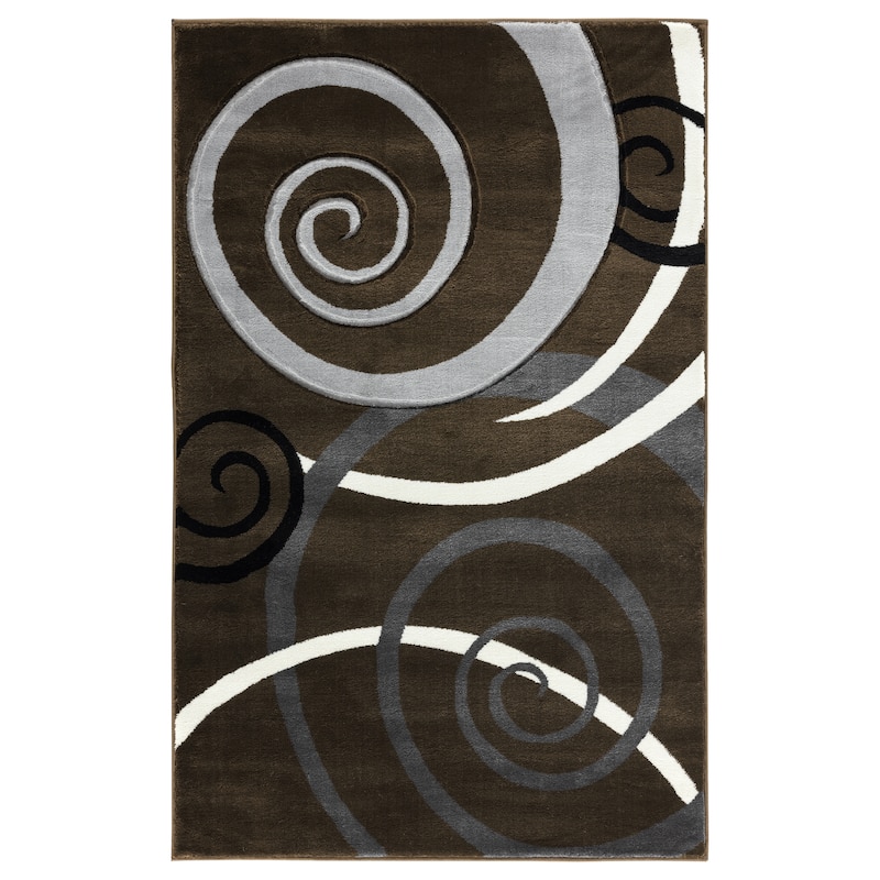 Orelsi Collection Swirl Area Rug - 8'1" x 10'5" - Brown/Grey