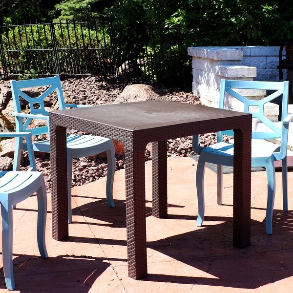 Plastic rattan dining store table