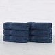 preview thumbnail 16 of 39, Superior Oregon Organic Cotton Solid Hand Towel, Set of 6 Navy Blue
