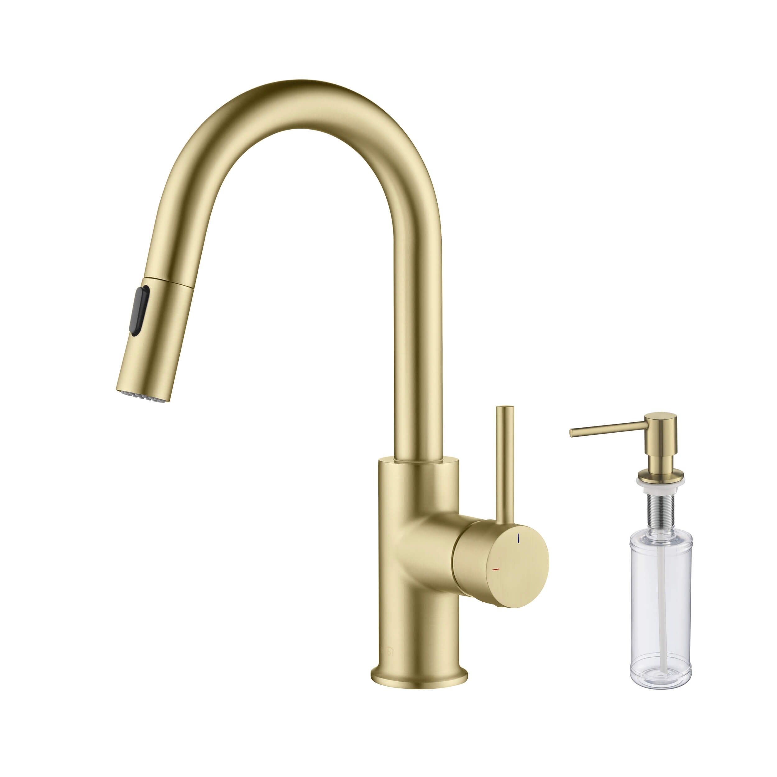 Single-Hole Pull-Down Kitchen Faucet with Sprayer and ...