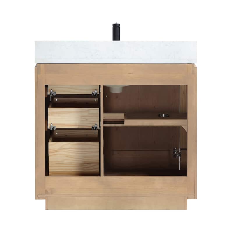 San Single Bath Vanity with Composite Stone Top without Mirror