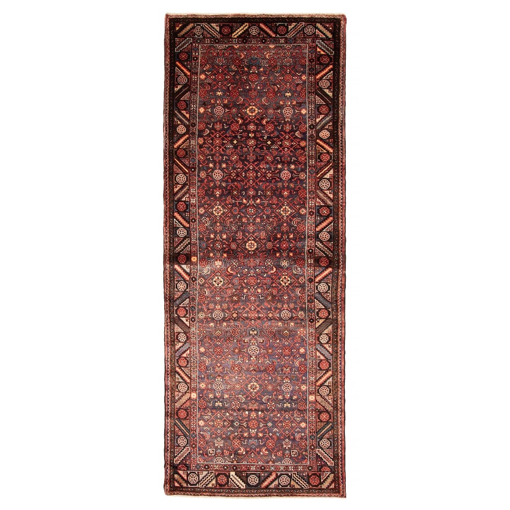 ECARPETGALLERY Hand-knotted Andelz Dark Navy Wool Rug - 3' 9" x 10' 5"