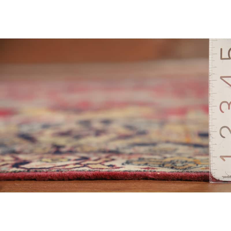 Hand Knotted Oriental 100% Wool Carpet Traditional All-Over Red Tabriz Area Rug - 13' 6'' X 10' 2''