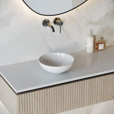 White Ceramic Round Above Counter Bathroom Sink 11.25" Dia Pack of 2