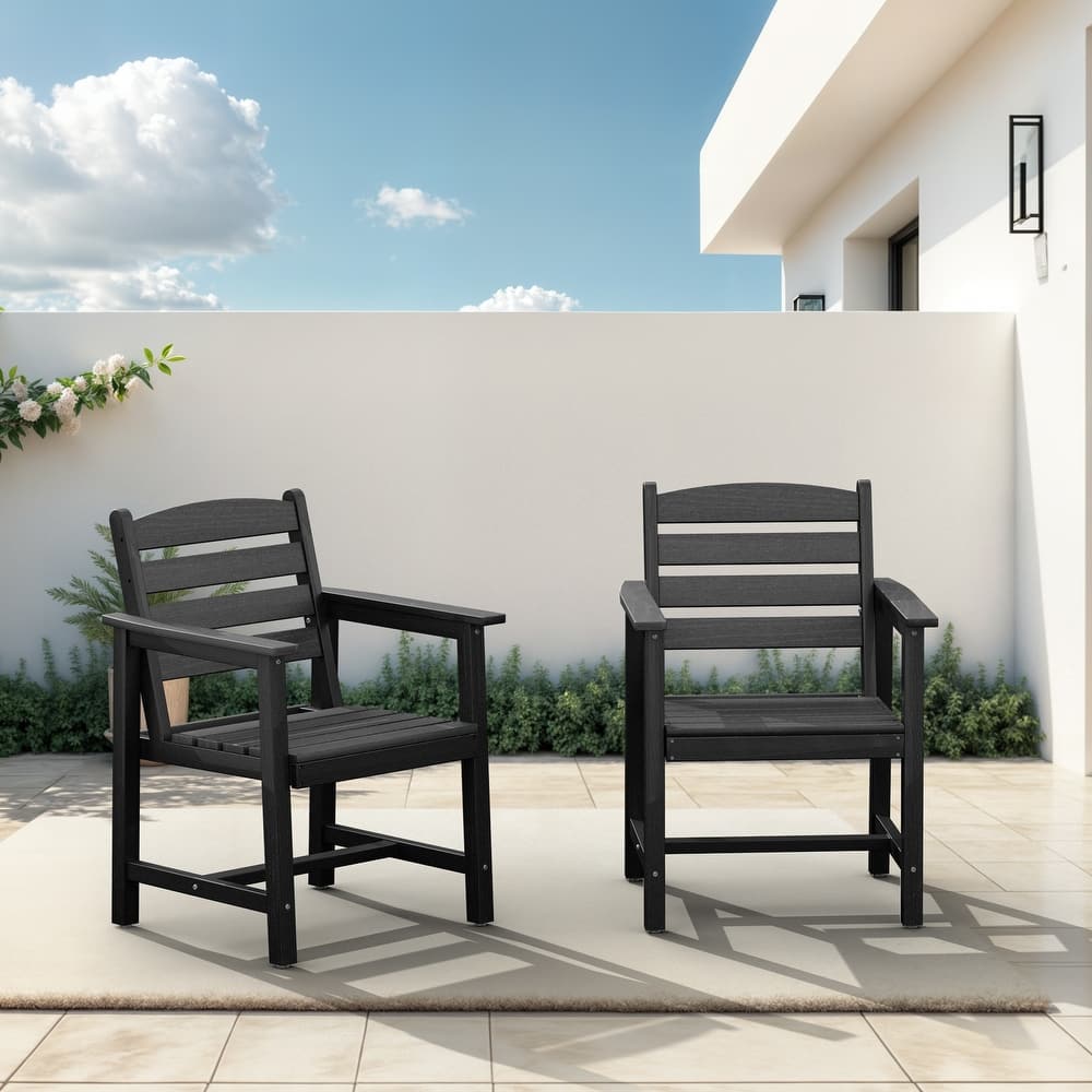 HDPE Dining Chairs Outdoor Patio Furniture 2 Set