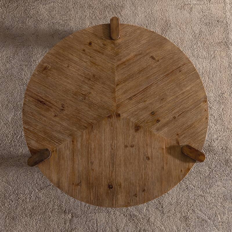 Three Legs Wood Round Coffee Table