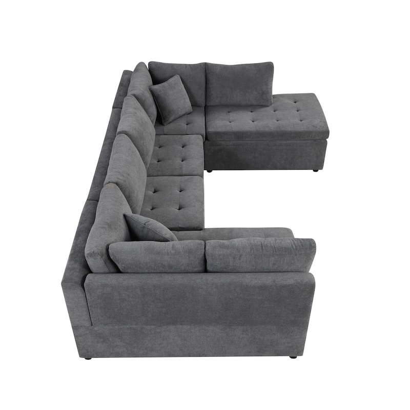 117" U-Shaped Oversized 6-Seater Sofa with Chaise