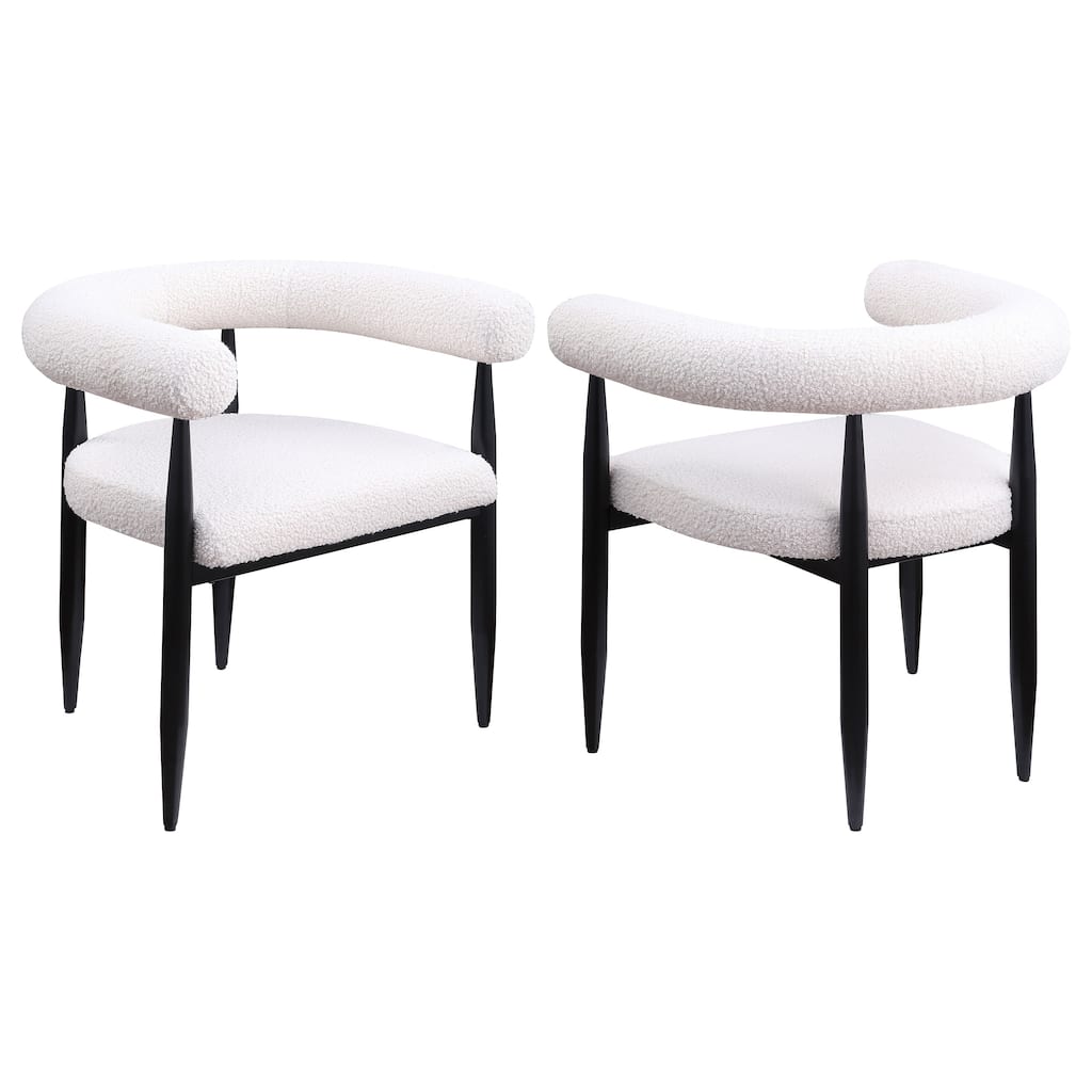 Dunmore Boucle Upholstered Dining Arm Chair (Set Of 2)