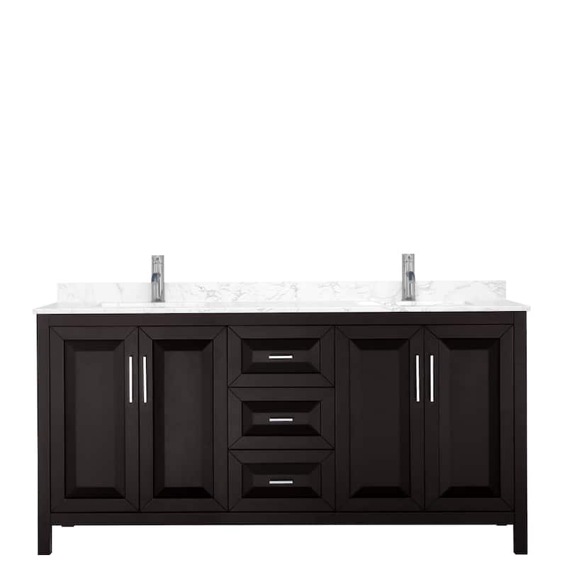 Daria 72 Inch Double Vanity, Cultured Marble Top