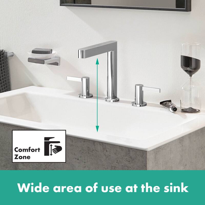 Hansgrohe 76034 Finoris 1.2 GPM Widespread Bathroom Faucet Less Pop-Up - Chrome