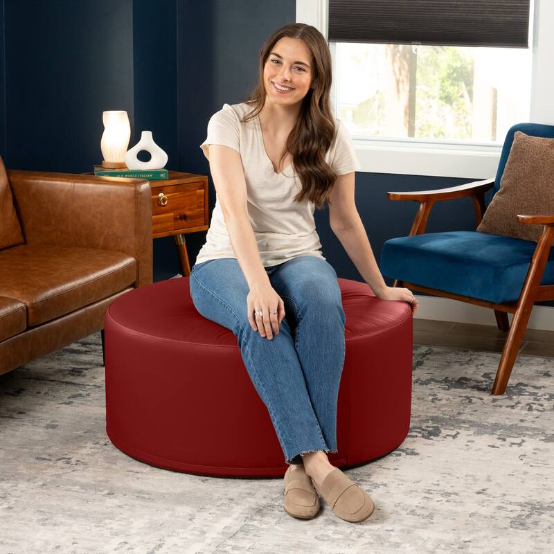 Jaxx Candler Round Couch Ottoman Large Coffee Table & Foot Rest