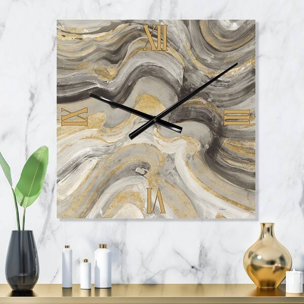 Designart 'Glam Gold Canion' Modern Large Wall Clock Bed Bath