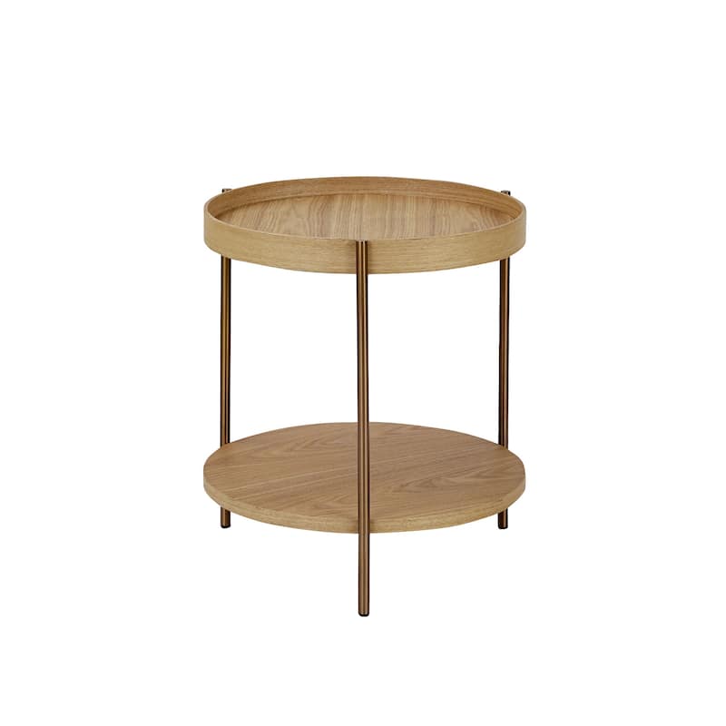 2-Piece 2 tier Round Coffee Table Set for Living Room,Easy Assembly Nesting Coffee Tables, End Side Tables for Bedroom Office